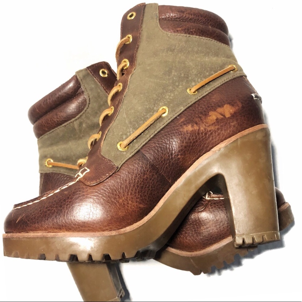 Sperry Topsider Trinity Heel Boots • Brown & Olive - Picture 6 of 8